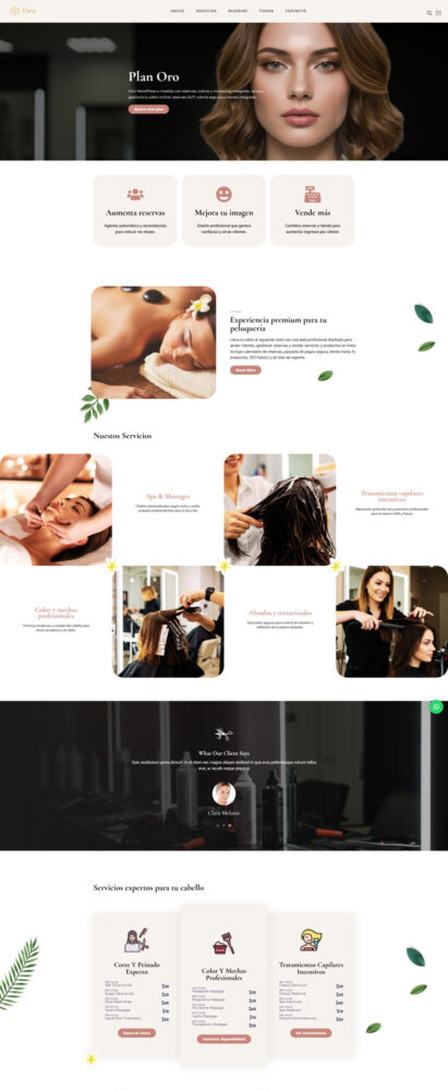 Diseño web profesional de páginas web para peluquerías en Colombia.