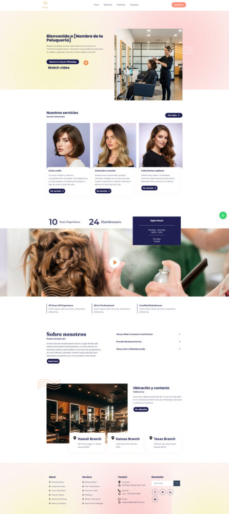Diseño web profesional de páginas web para peluquerías en Colombia.